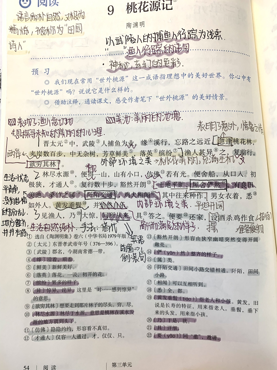 部编版八下语文《桃花源记》笔记自制^_^ 大部分的词语解释出现在了