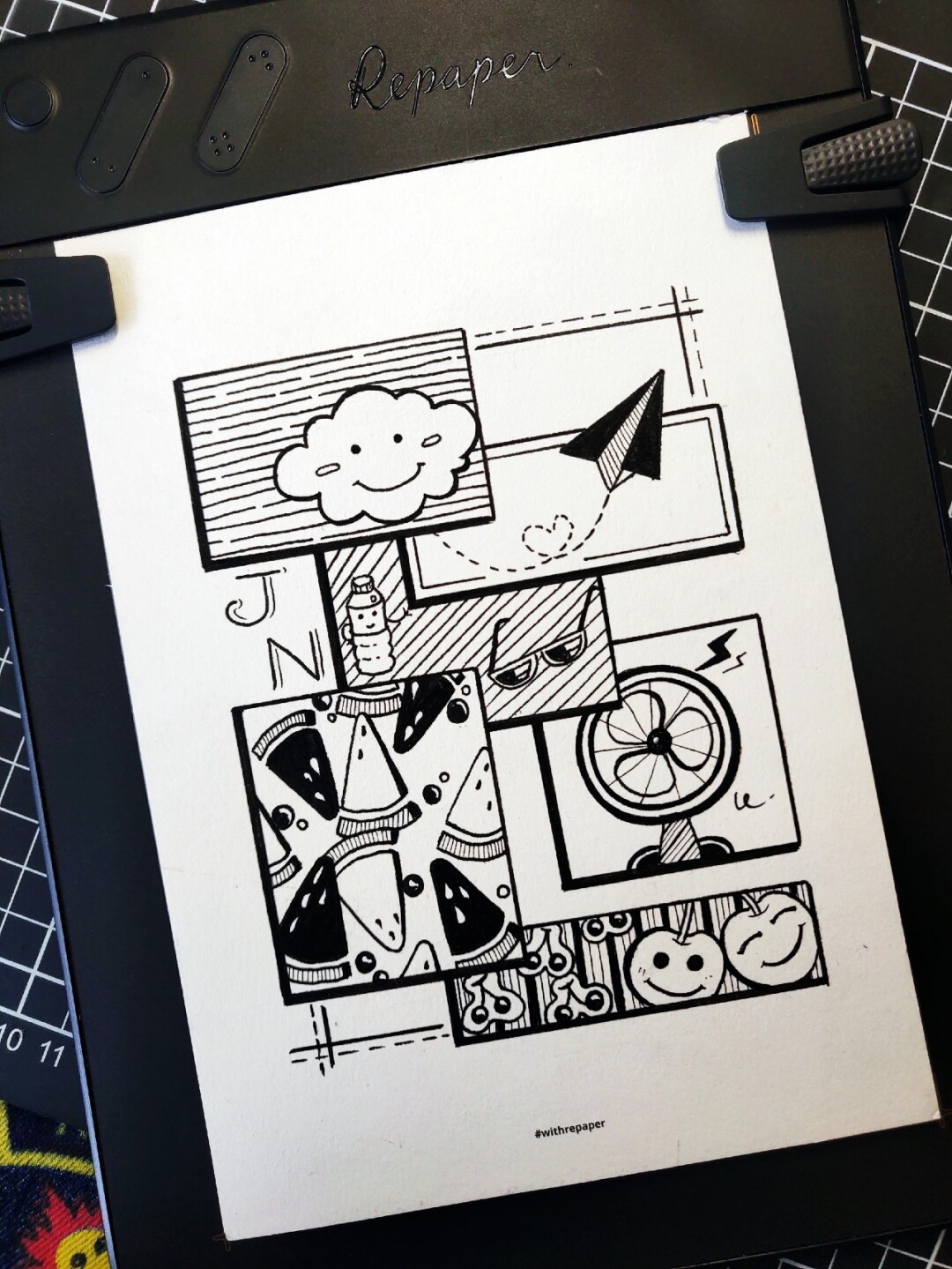 零 基础线描画:夏天的风【附过程图】 工具:实录数位板repaper 速写纸