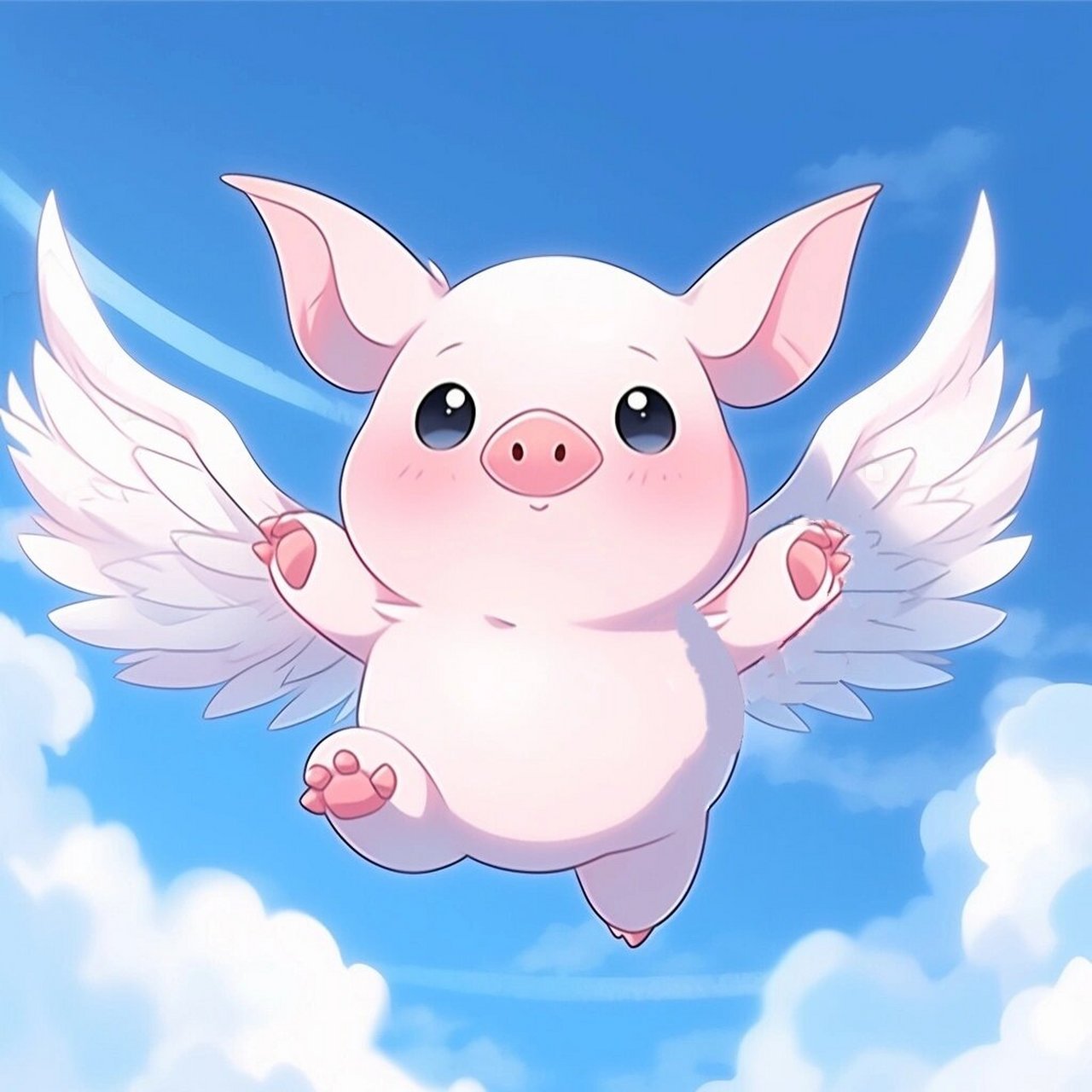 可爱头像:无敌幸运飞天小仙猪