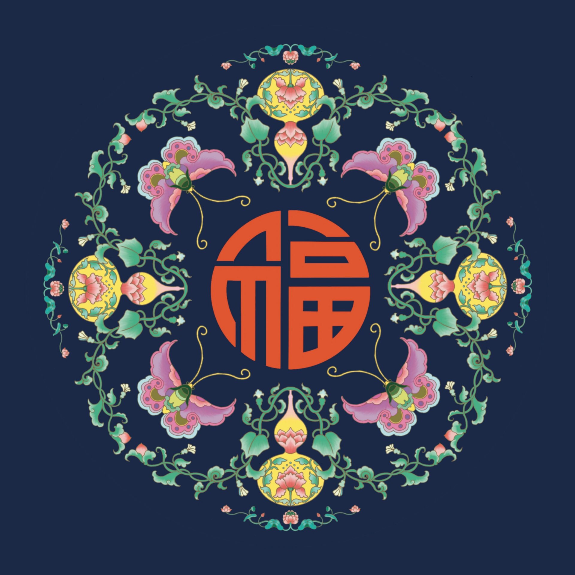 吉祥图案:福运连连