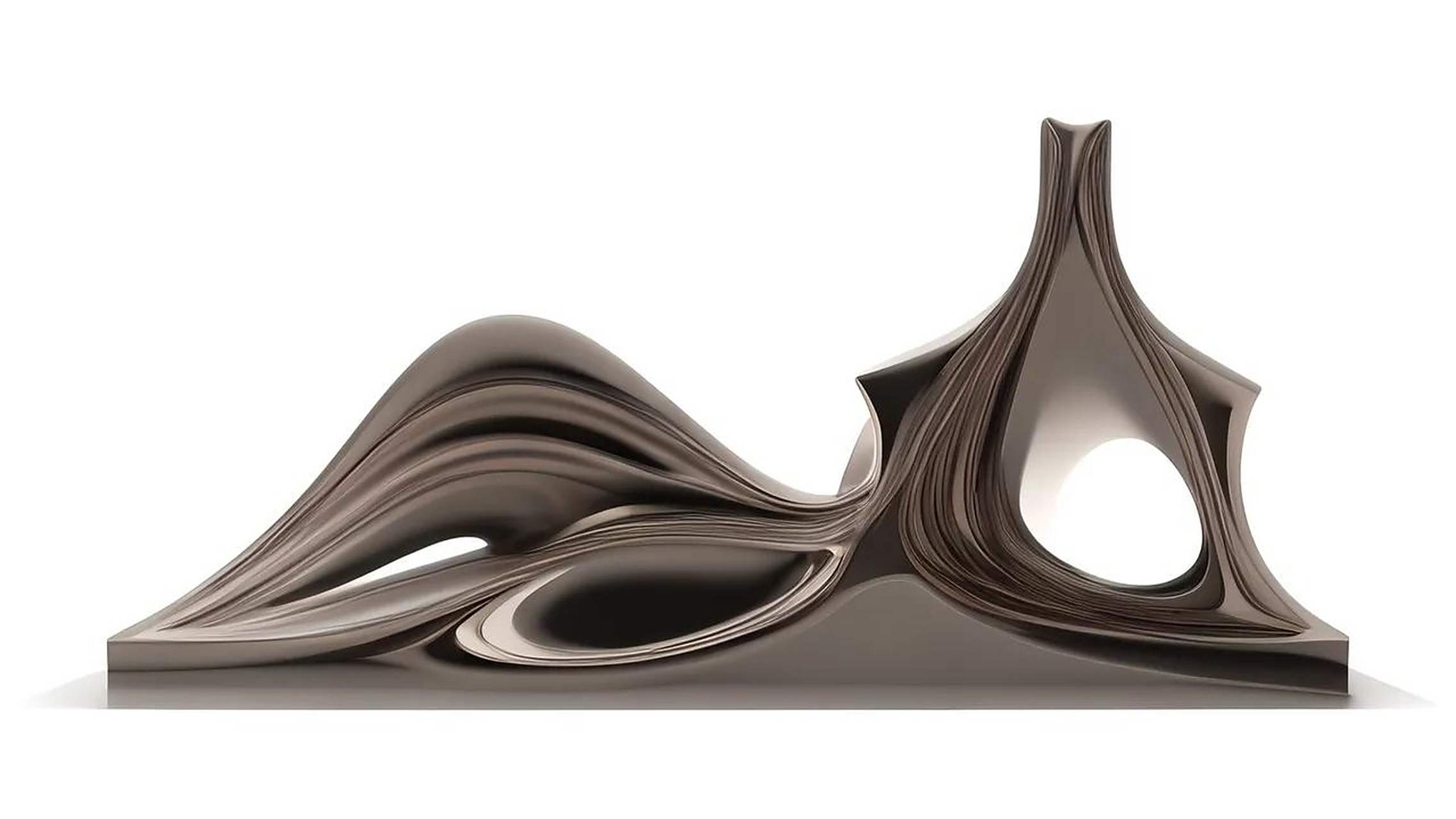 不锈钢镜面抽象雕塑的寓意  雕塑艺术家赵玉昌根据抽象雕塑大师亨利