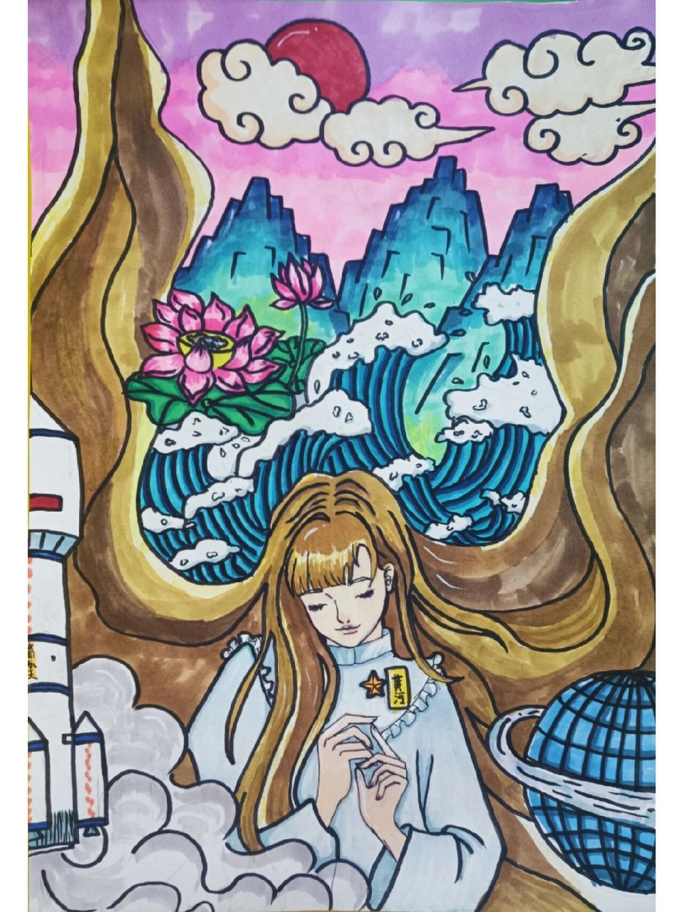 黄河母亲主题画(二创) 原作者 主题画