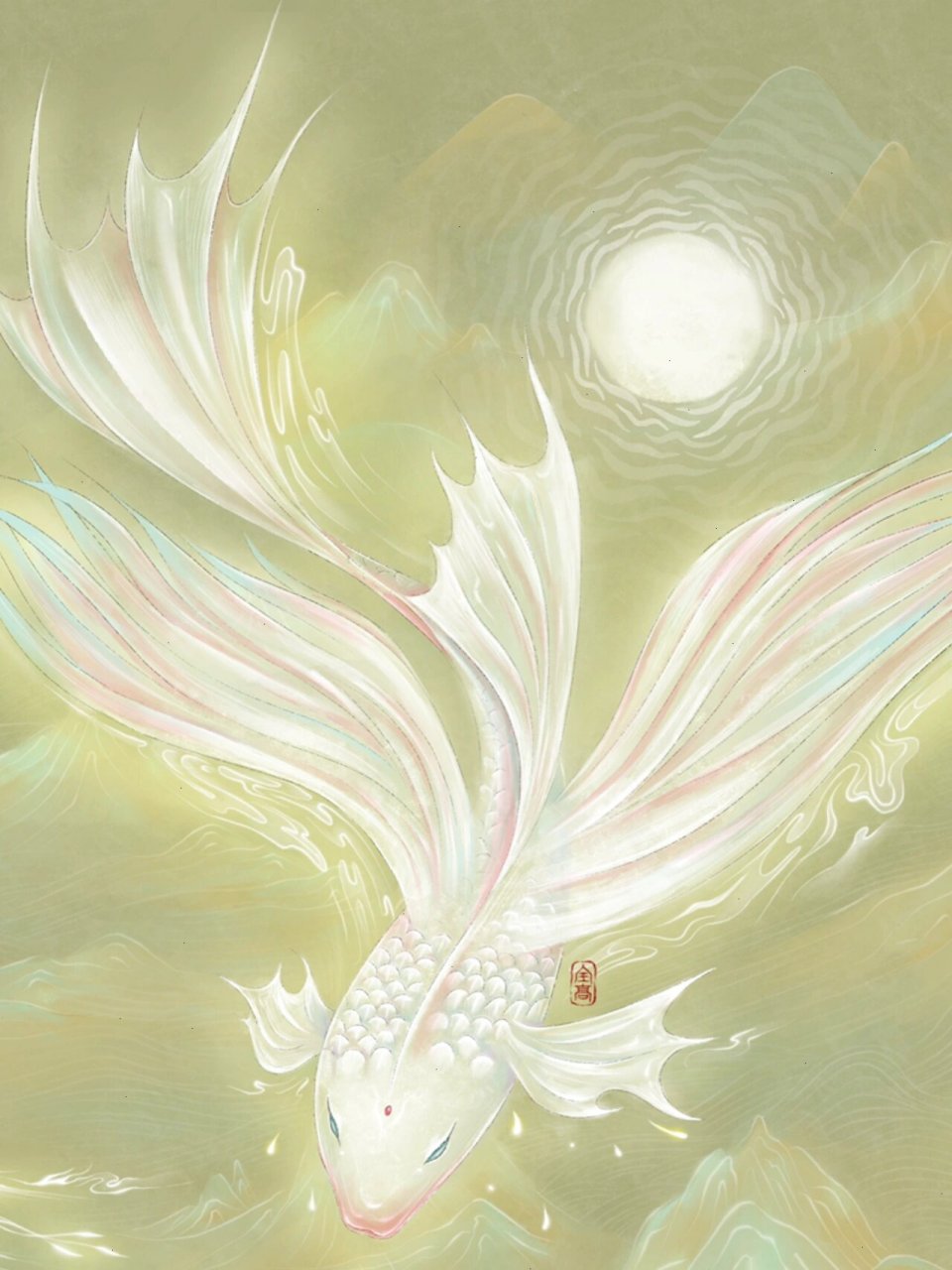 山海经——文鳐鱼 余为飞鱼文鳐, 居于泰器山下观水之中, 余身状如