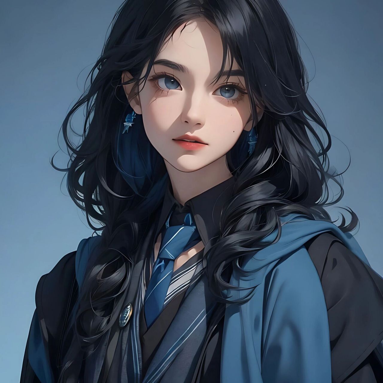 蓝色系高冷女生头像61拉文克劳的睿智与清醒