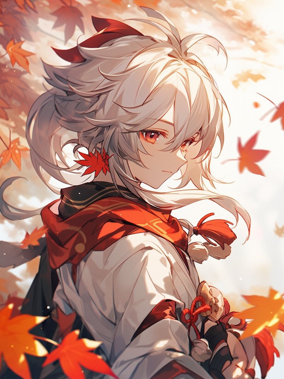 【原神插画】枫原万叶丨精美壁纸 (含完整咒语)左