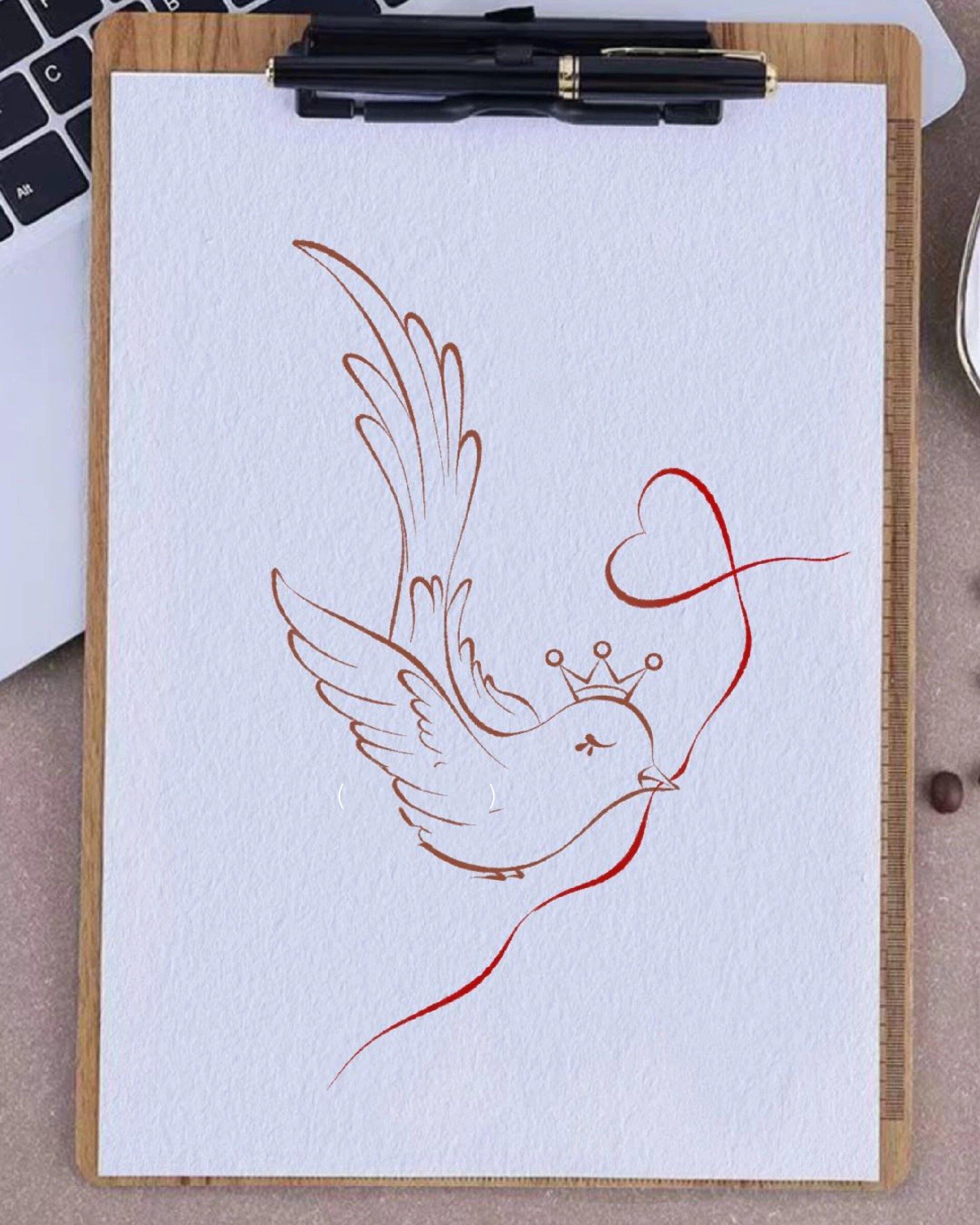 手绘简笔画 | 七夕小喜鹊