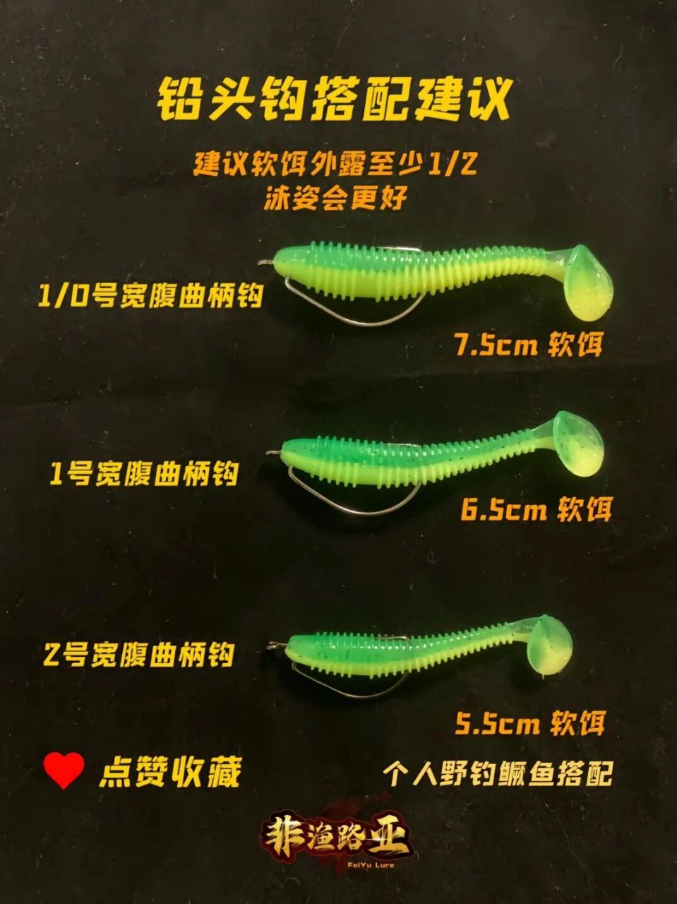 路亚软饵钓组与铅头钩曲柄钩如何搭配! 新手路亚必看!