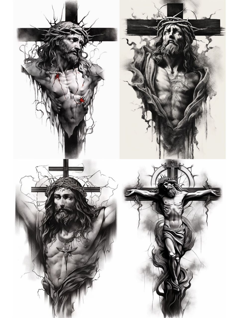 ai生成耶稣基督纹身手稿,收藏给个小红星 020202020202
