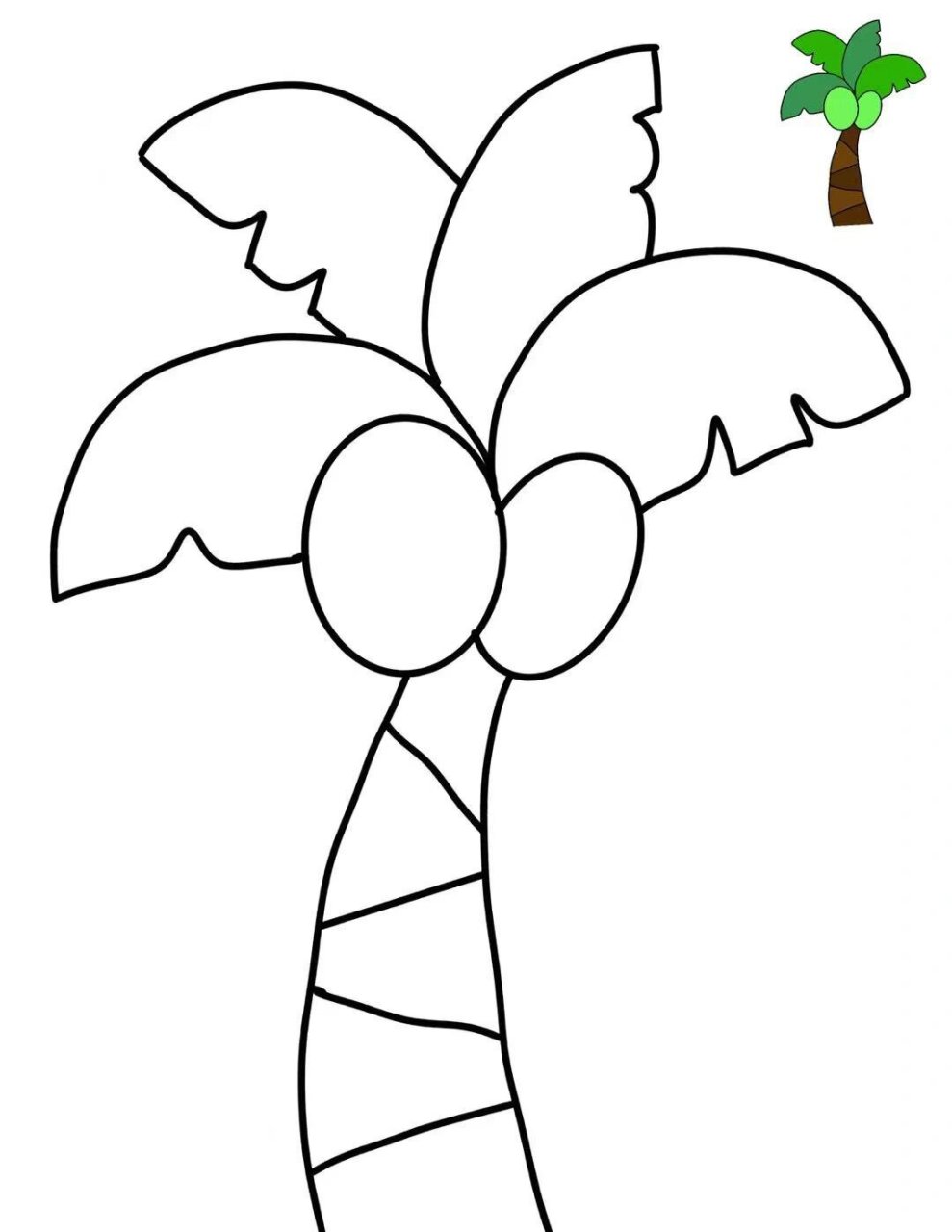 中小班幼儿涂色素材 树木类涂色
