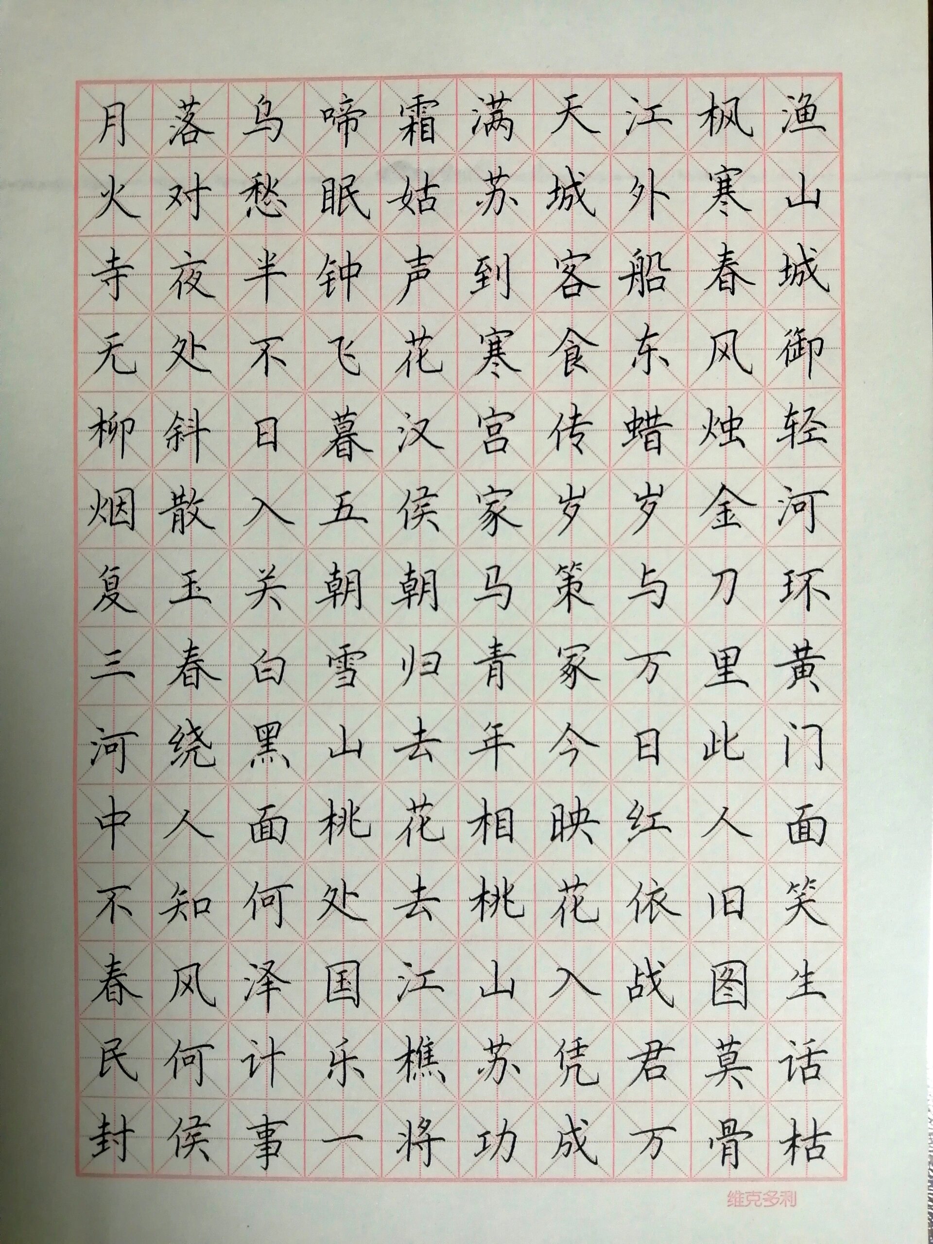 硬笔字钢笔字规范字楷书习字练习