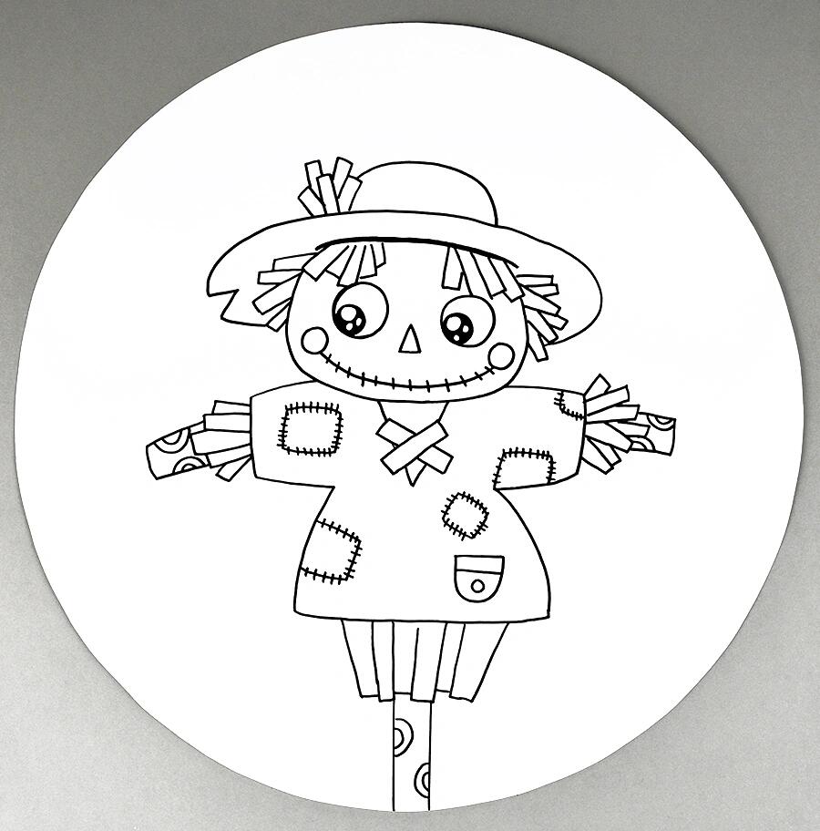 儿童画教程|快乐的稻草人