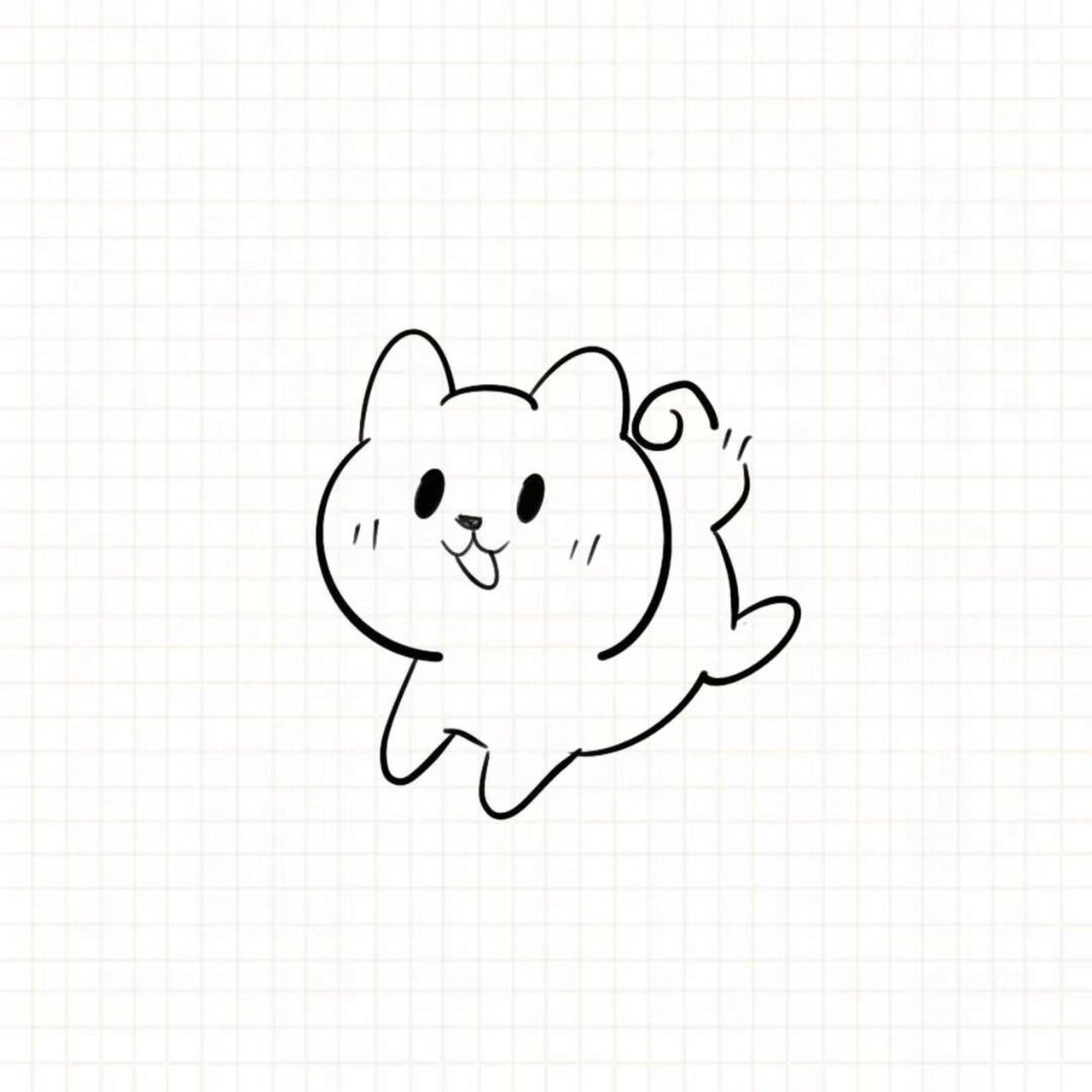 简笔画教程,奔跑的小柴犬