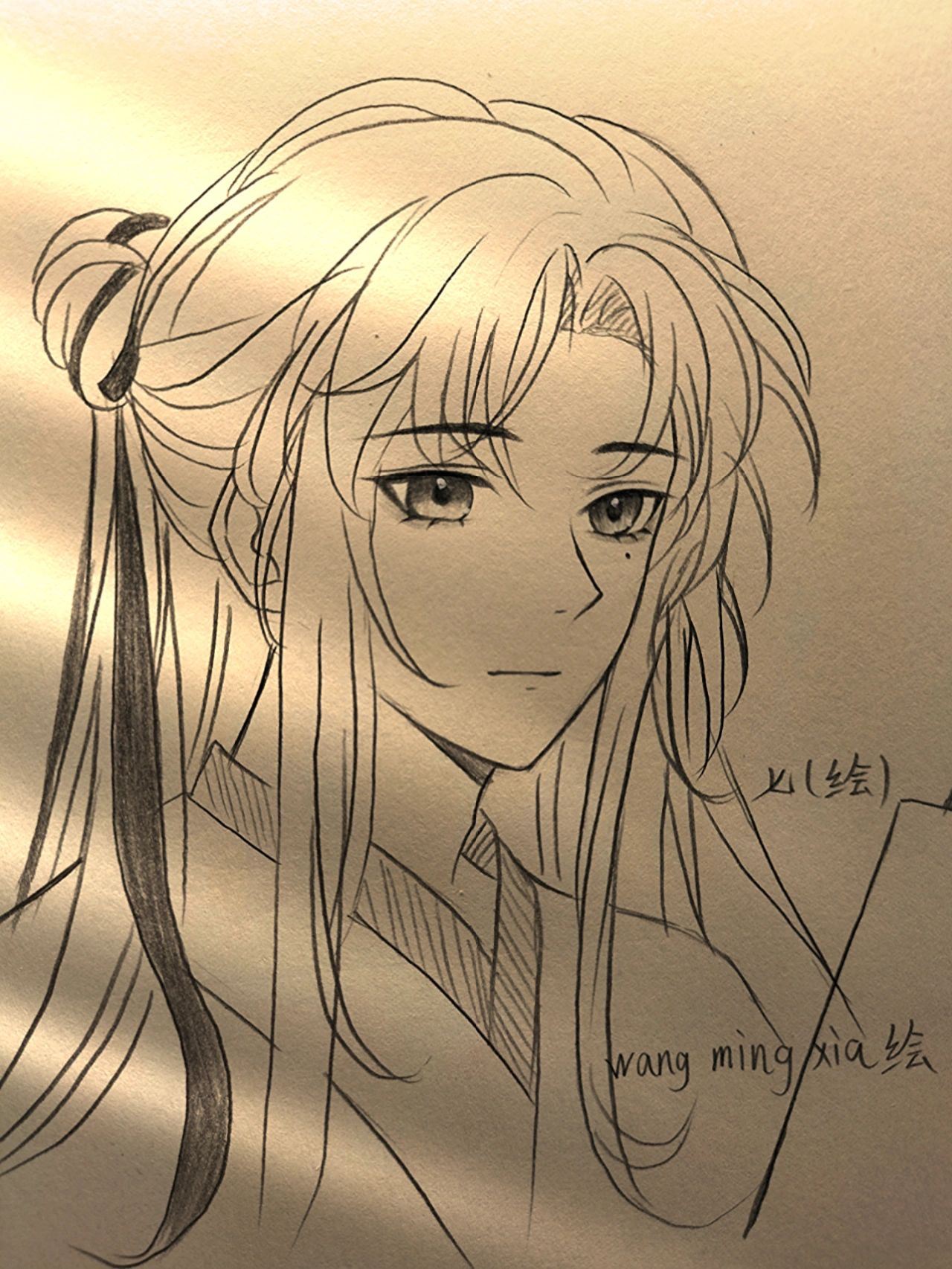 古风男生绘画过程图