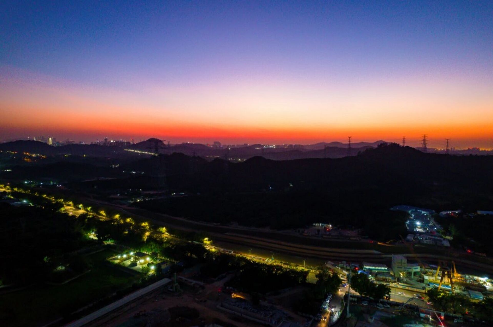 航拍深圳之白芒村夜景