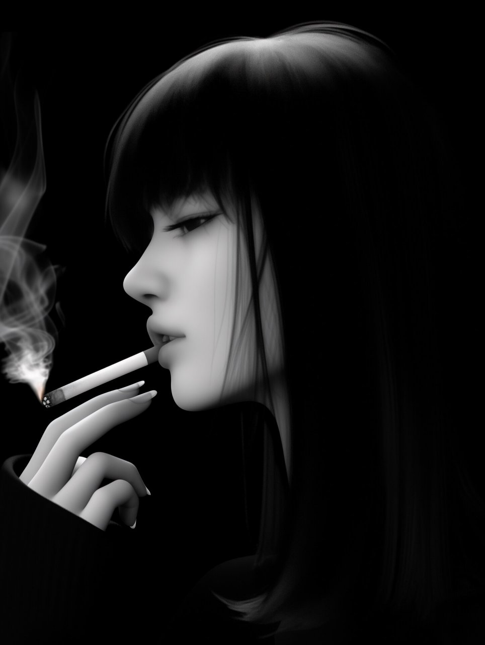 御姐/拽姐 | 暗黑氛围感吸烟女头 都说了吸烟有害颜值不要学坏哦