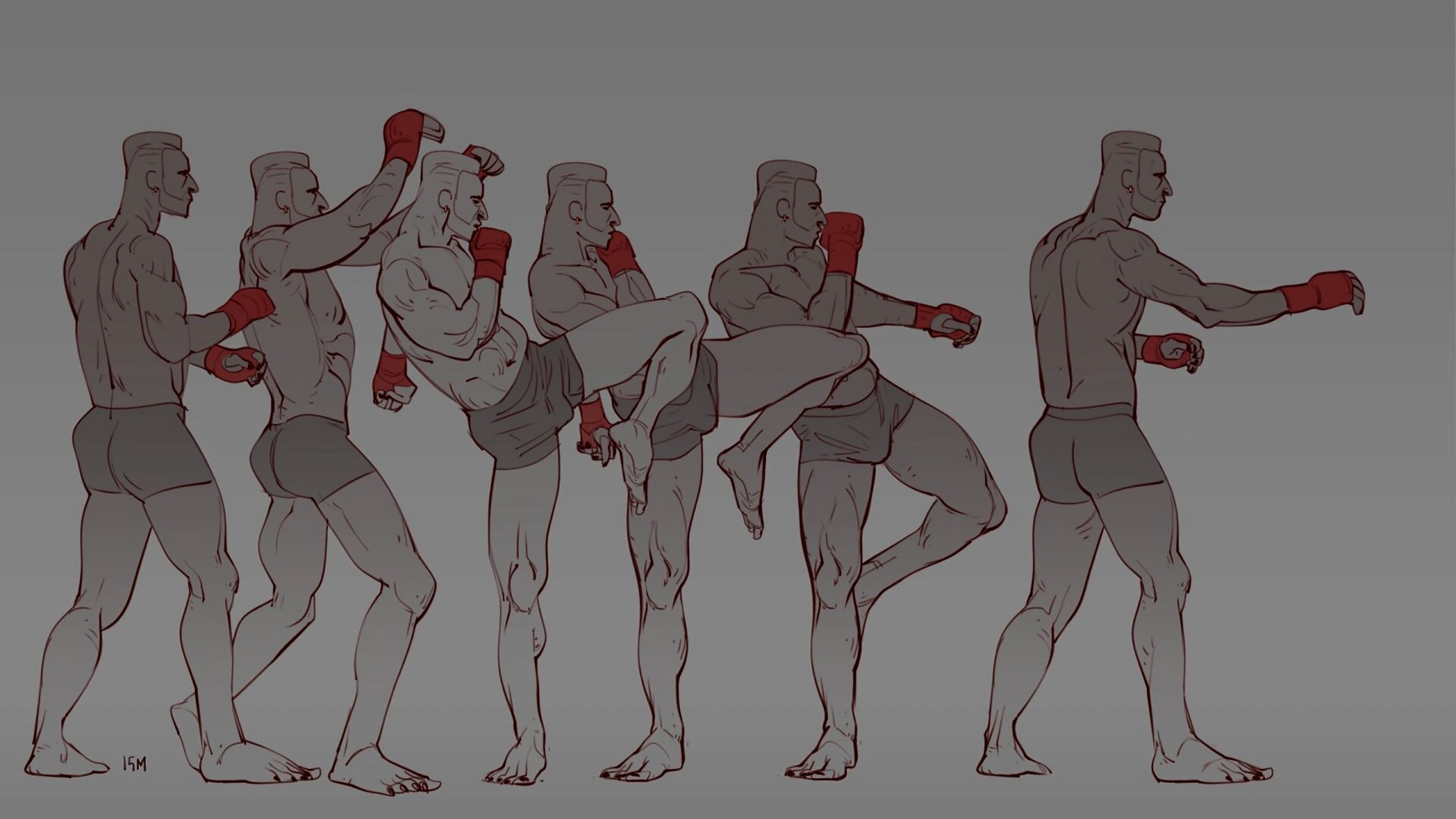 【动画校考必学】连续动态速写带范图第四期 连续动态速写照片带范图