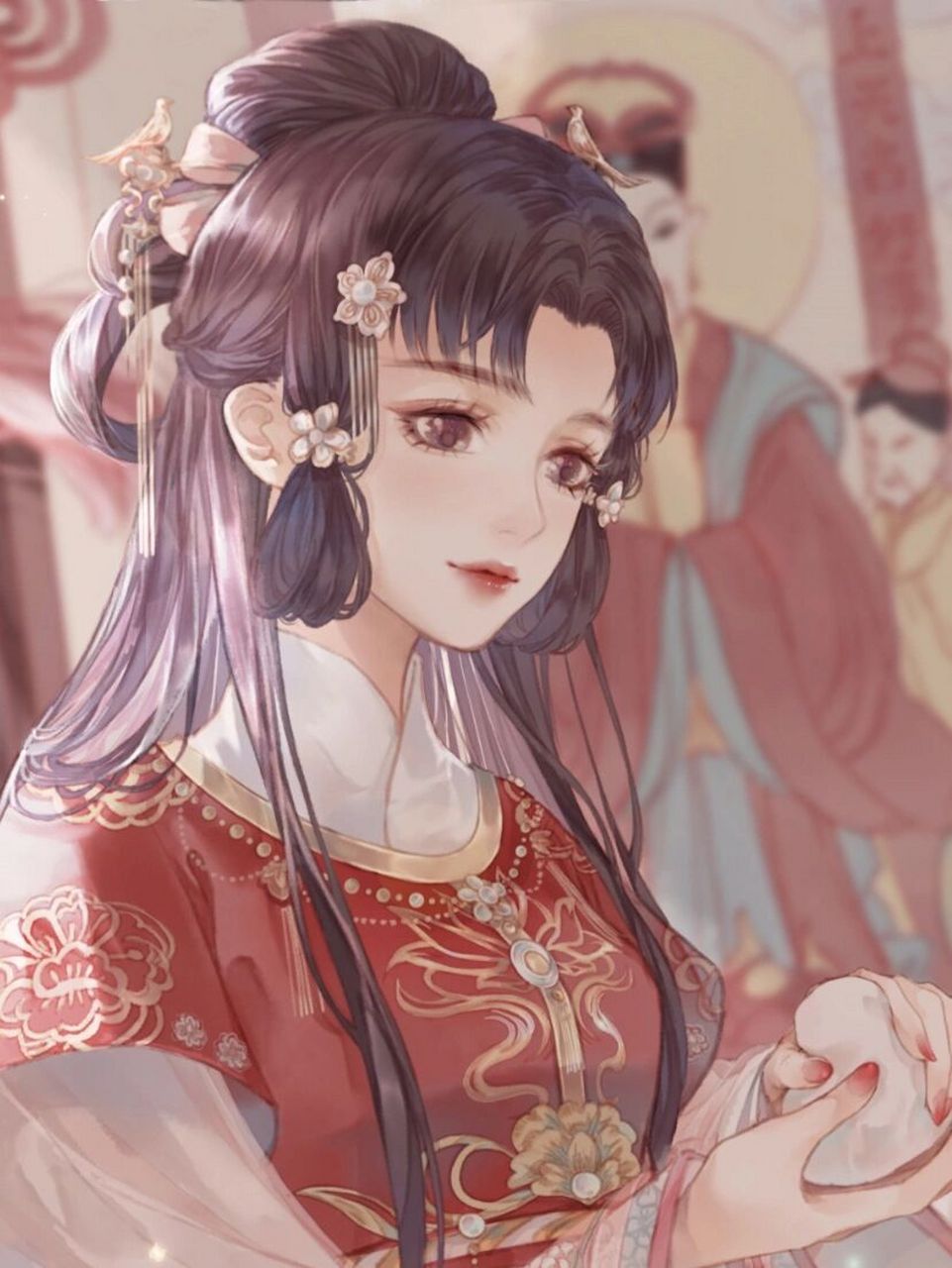 素材积累 | 古代女子头饰名称之步摇(2) 1.芙蓉暖玉金步摇 2.