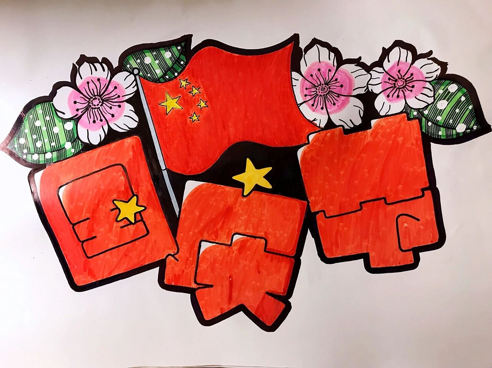 手绘pop海报|国庆节9899 78 今天是9月18日,早上带大米遛弯儿时