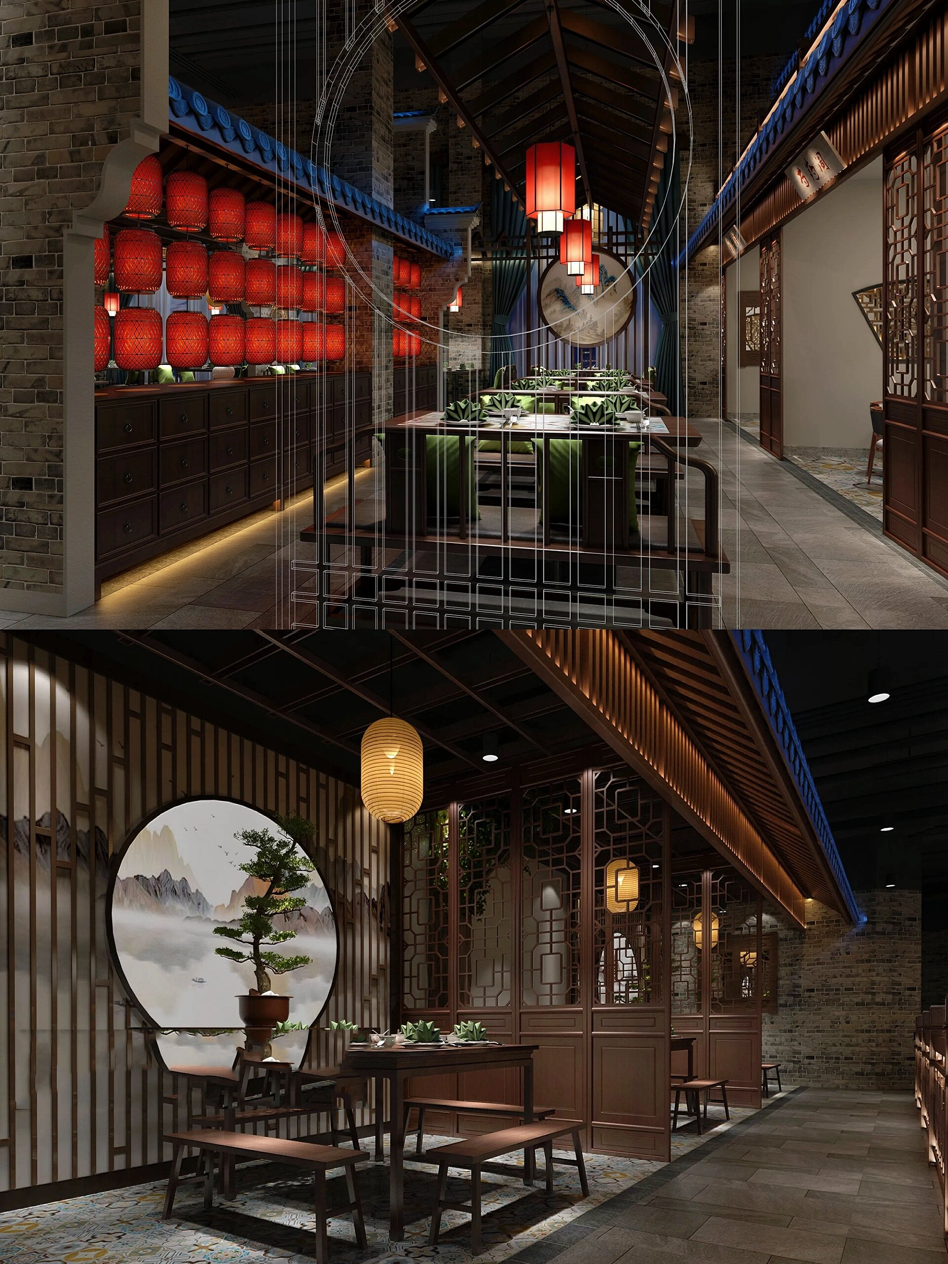 设计类型|餐饮店 ·店铺面积|820㎡ ·装修风格|古典中式
