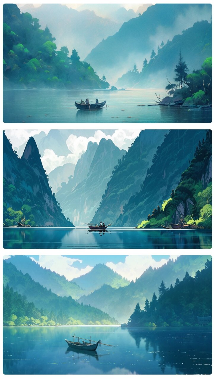 古风壁纸 | 书画一船过青山