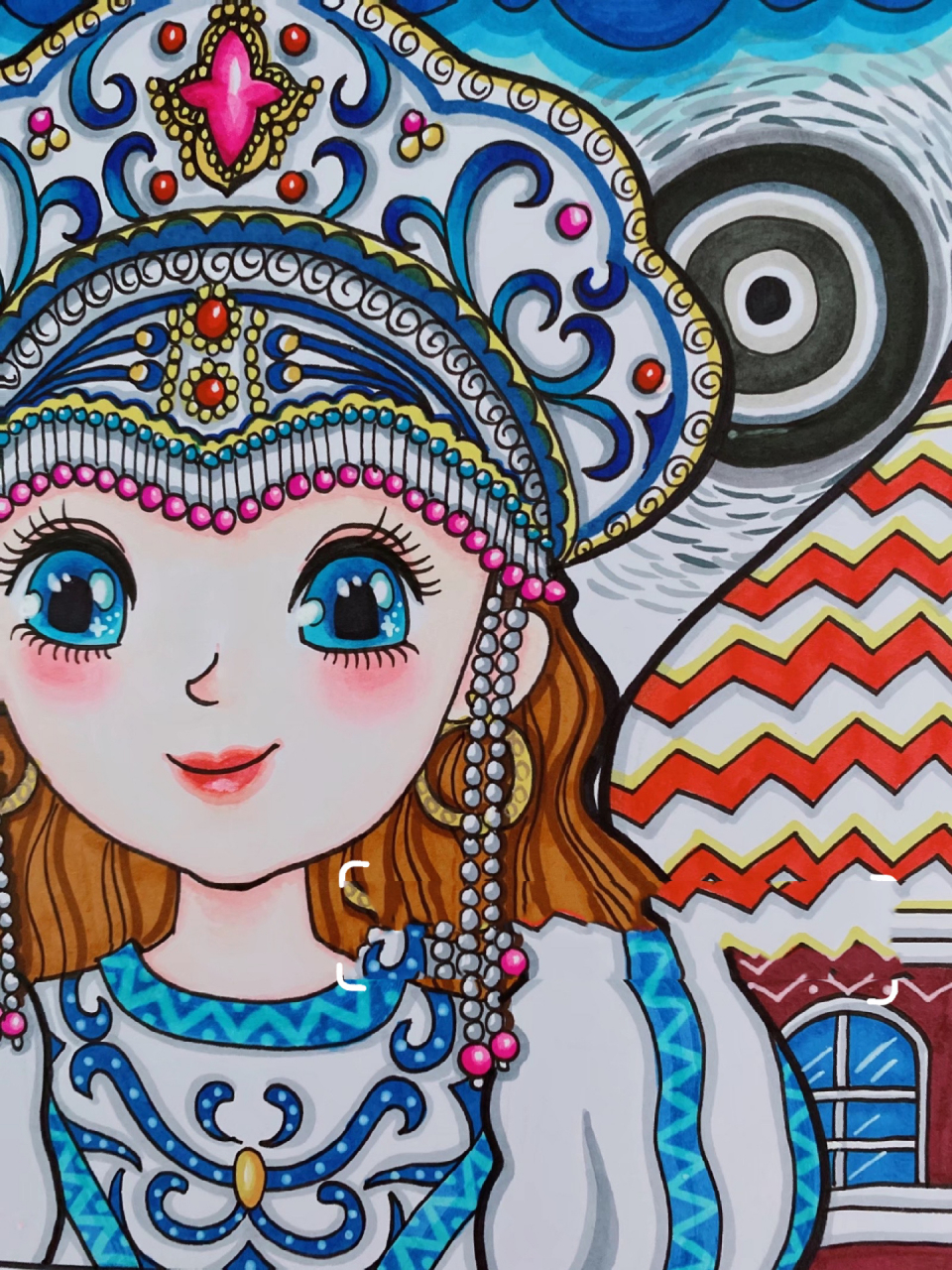 56个民族～俄罗斯族         	 7815作品收录于婳小画56个民族