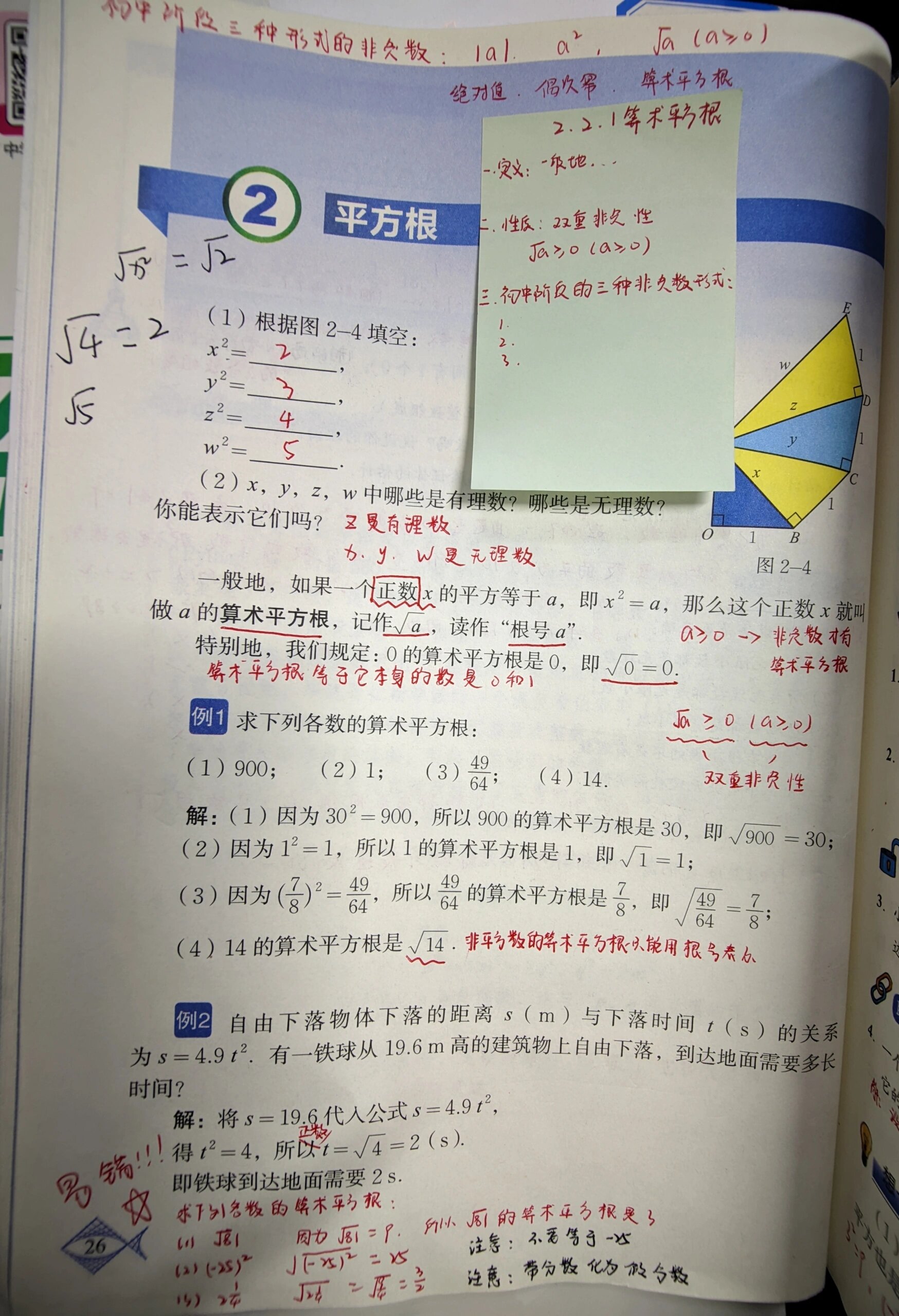 北师大版八上数学2.2平方根