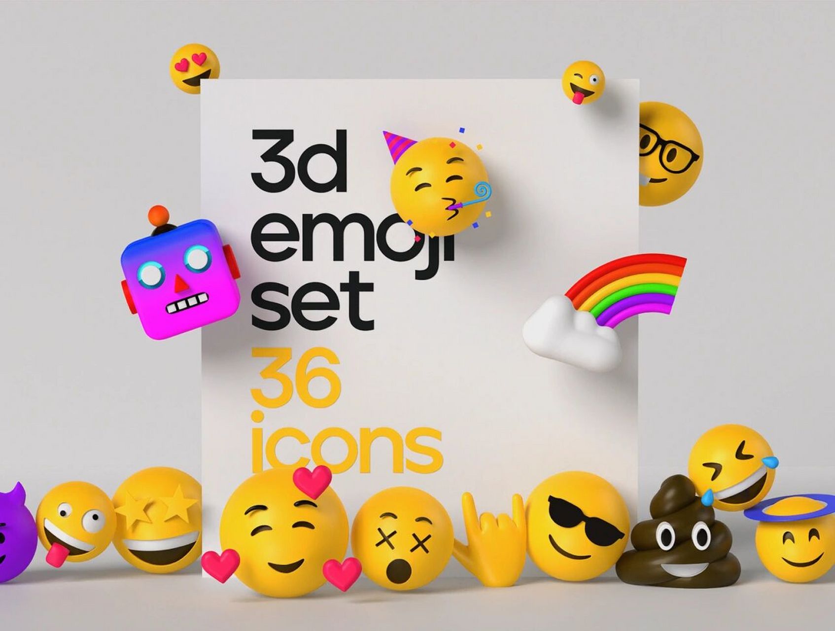 0336款卡通可愛3d頭像emoji表情包設計素材 93優質素材分享時間到