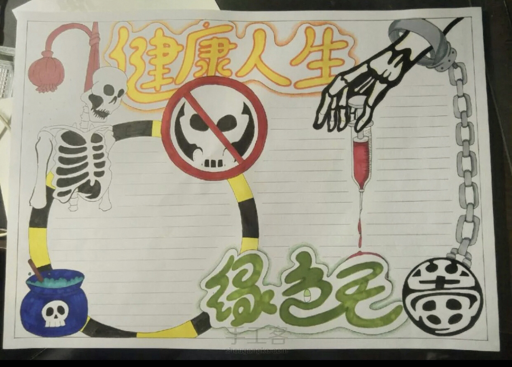 手抄报|健康人生,绿色无毒7615 手抄报三要素(自定的三要素) 分析