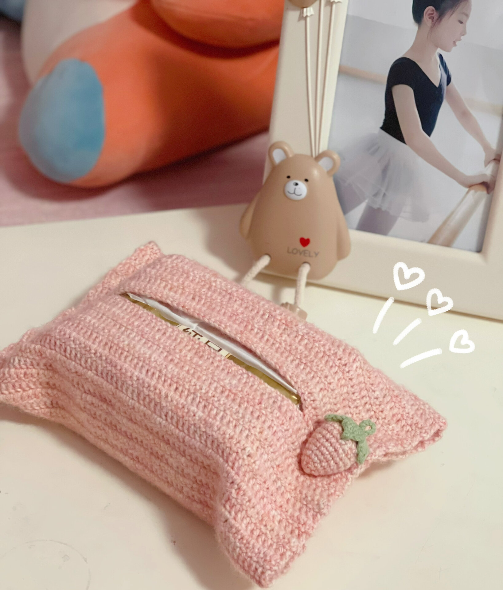 草莓纸巾盒钩织图解分享