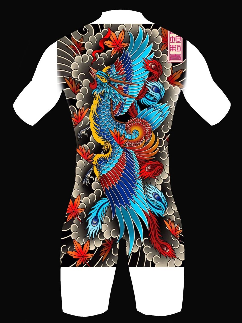 老传统满背纹身效果图(十一) 日式老传统满背纹身手稿