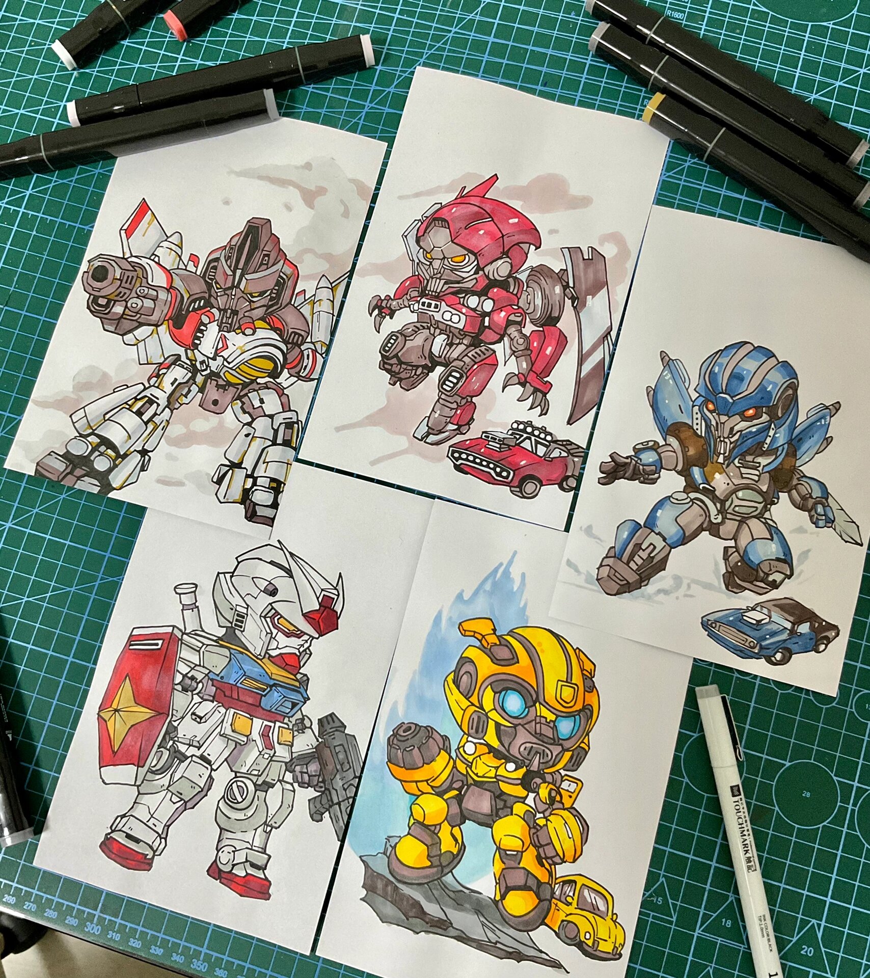 变形金刚q版马克笔动漫绘画教程