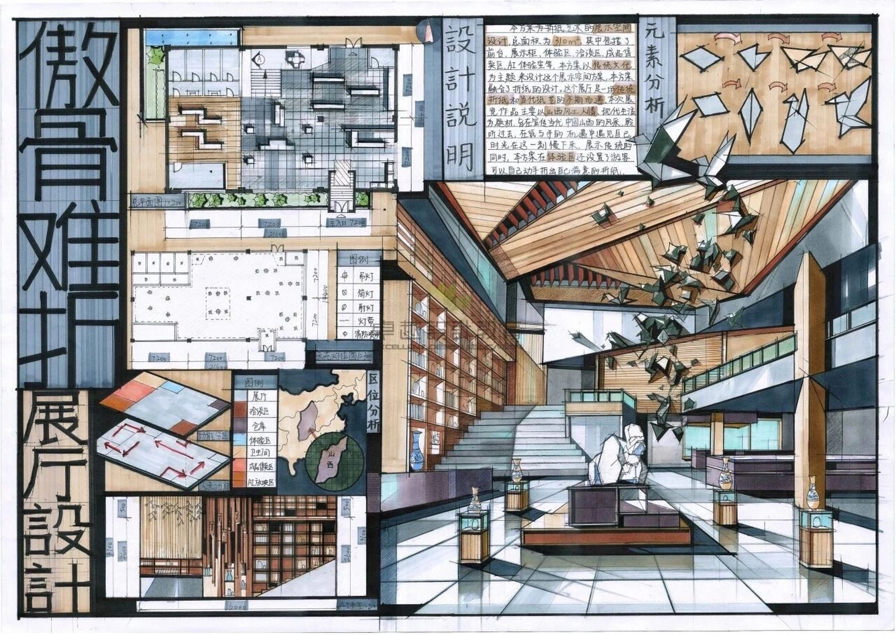 展厅手绘快题设计90