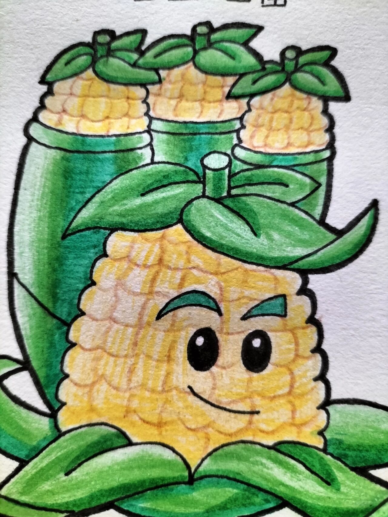 植物大战僵尸绘画玉米迫击炮