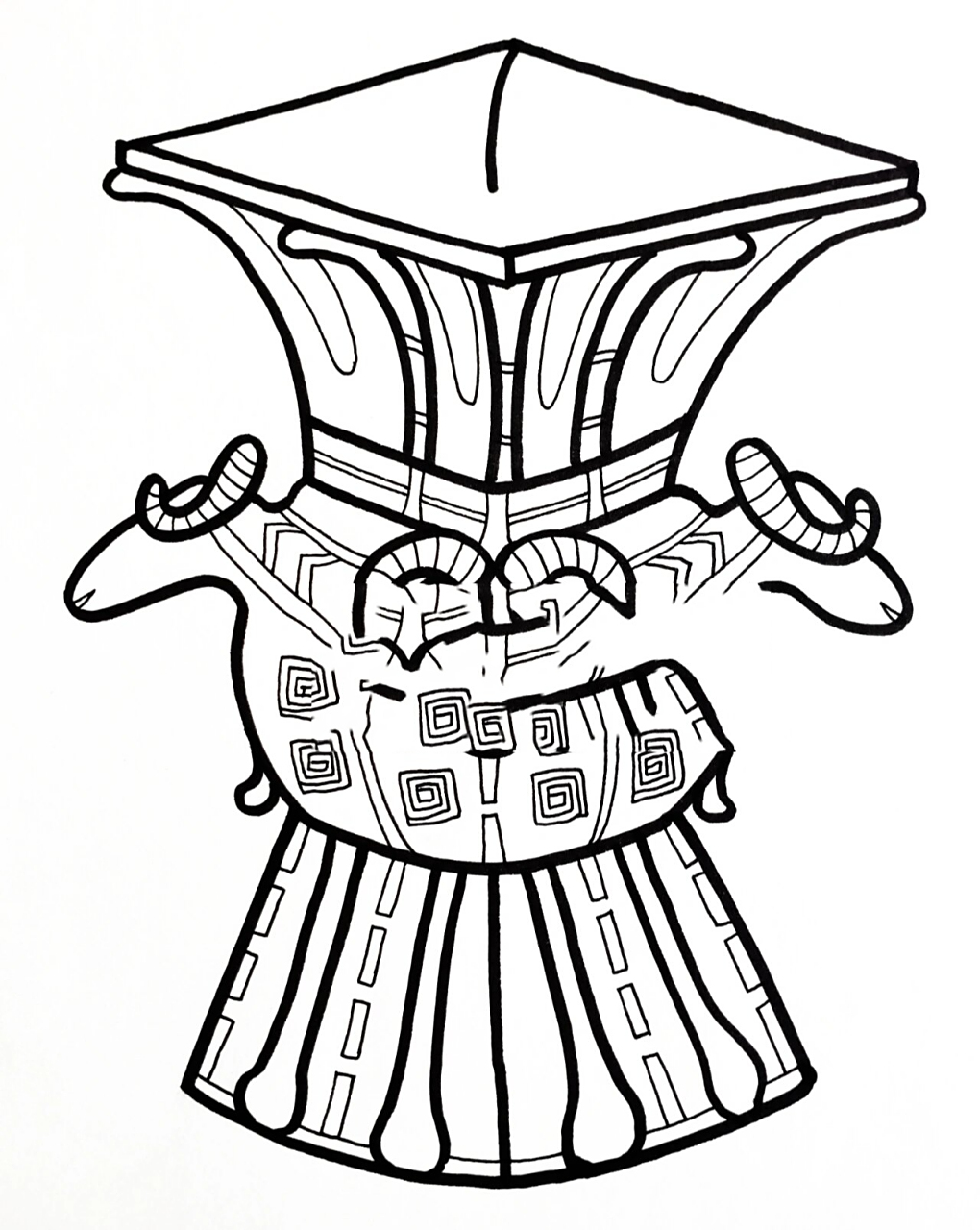 18青铜器四羊方尊～少儿美术创意画课件ppt 知识与技能 通过参考青铜