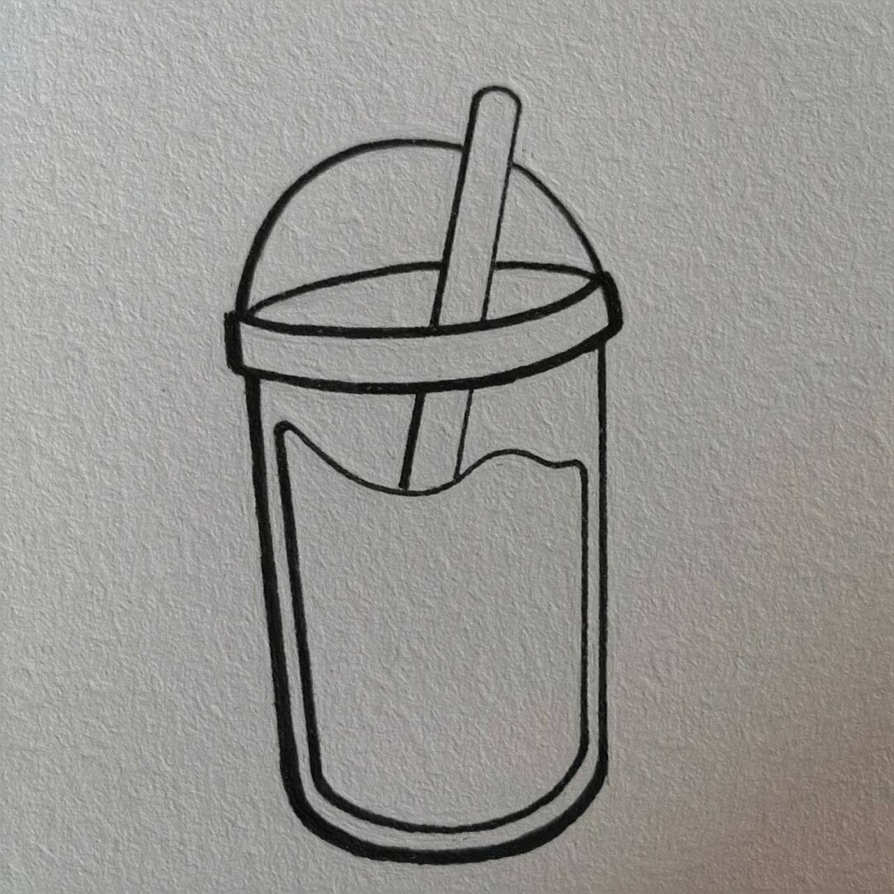 开心起飞 请你喝秋天的第一杯奶茶 让你知道你也是被惦记的仁 #简笔画