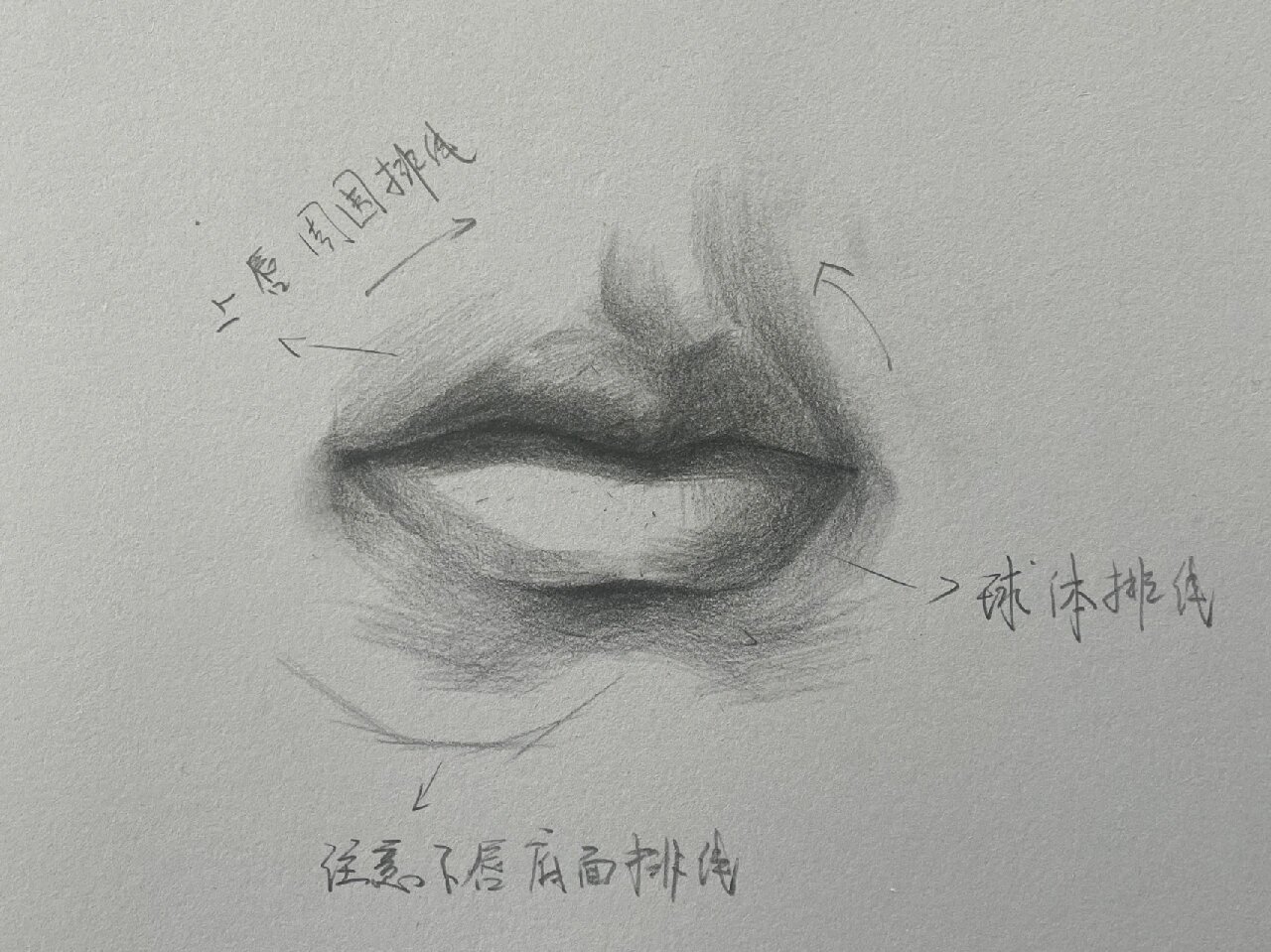 82素描嘴巴作画步骤分享