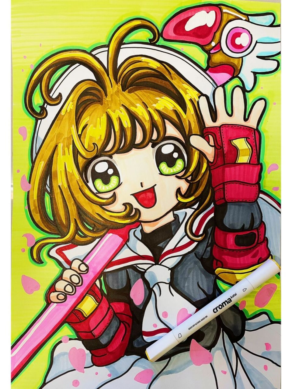 马克笔动漫百变小樱 小樱,百变小樱,魔卡少女樱,魔法少女,马克笔动漫