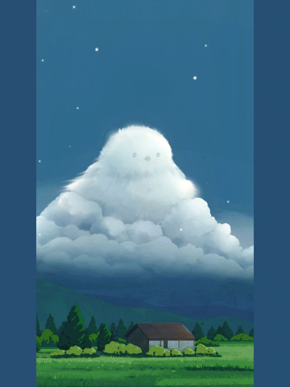 vivo手机桌面布局– 时间感知 夏日萌萌云 主题名称:手机主题商店93