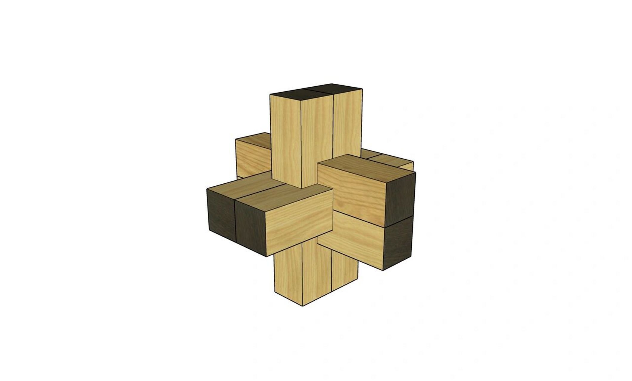 动手做鲁班锁,设计图和组装教程安排上    鲁班锁设计尺寸图 鲁班锁