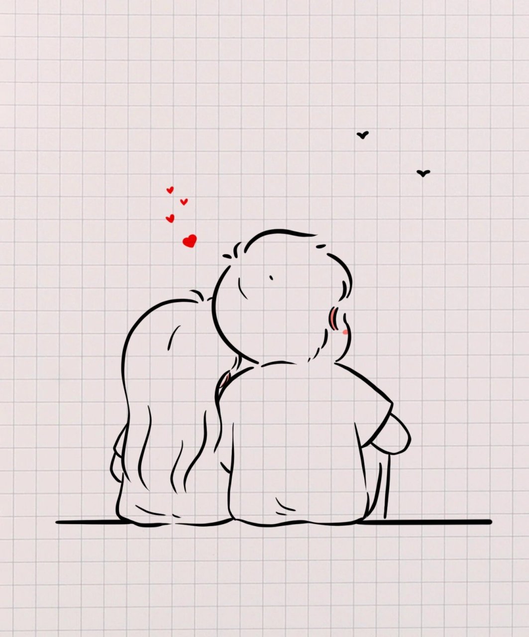 情侣简笔画:一份岁月静好的温柔正在派送7815