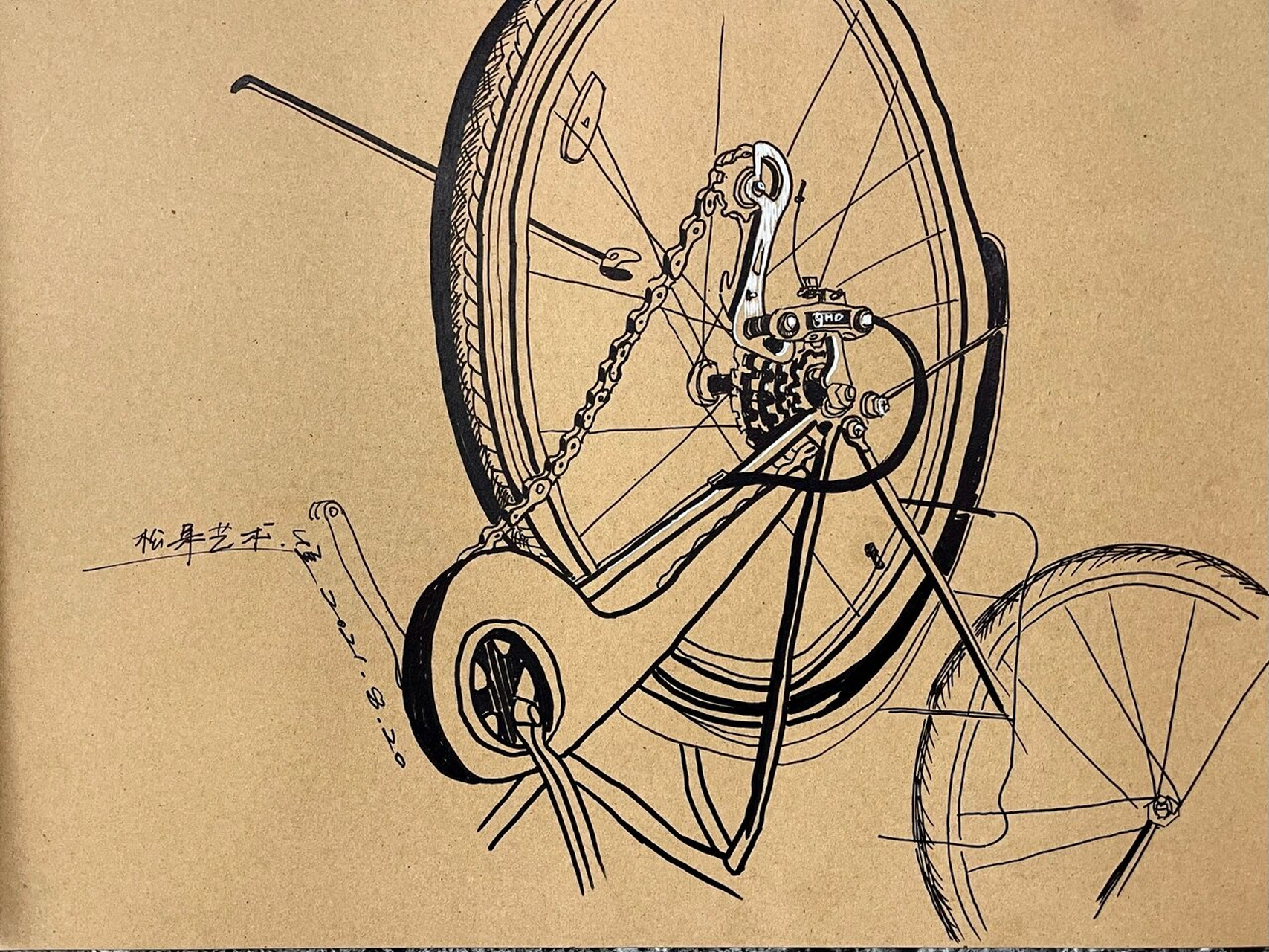 少儿美术 | 线描 | 自行车