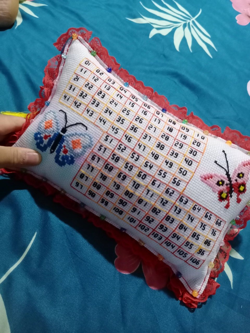 纯手工十字绣数字排线包成品