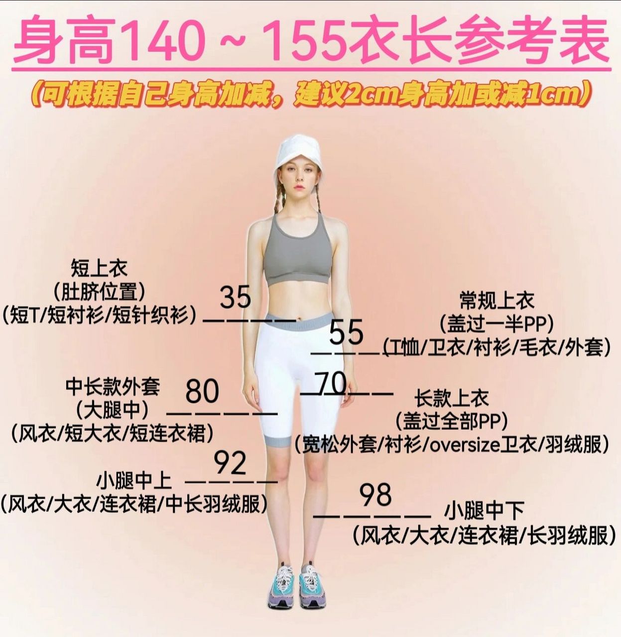 78我给大家整理了小个子最全的衣服尺寸长度,你们可以根据自己的