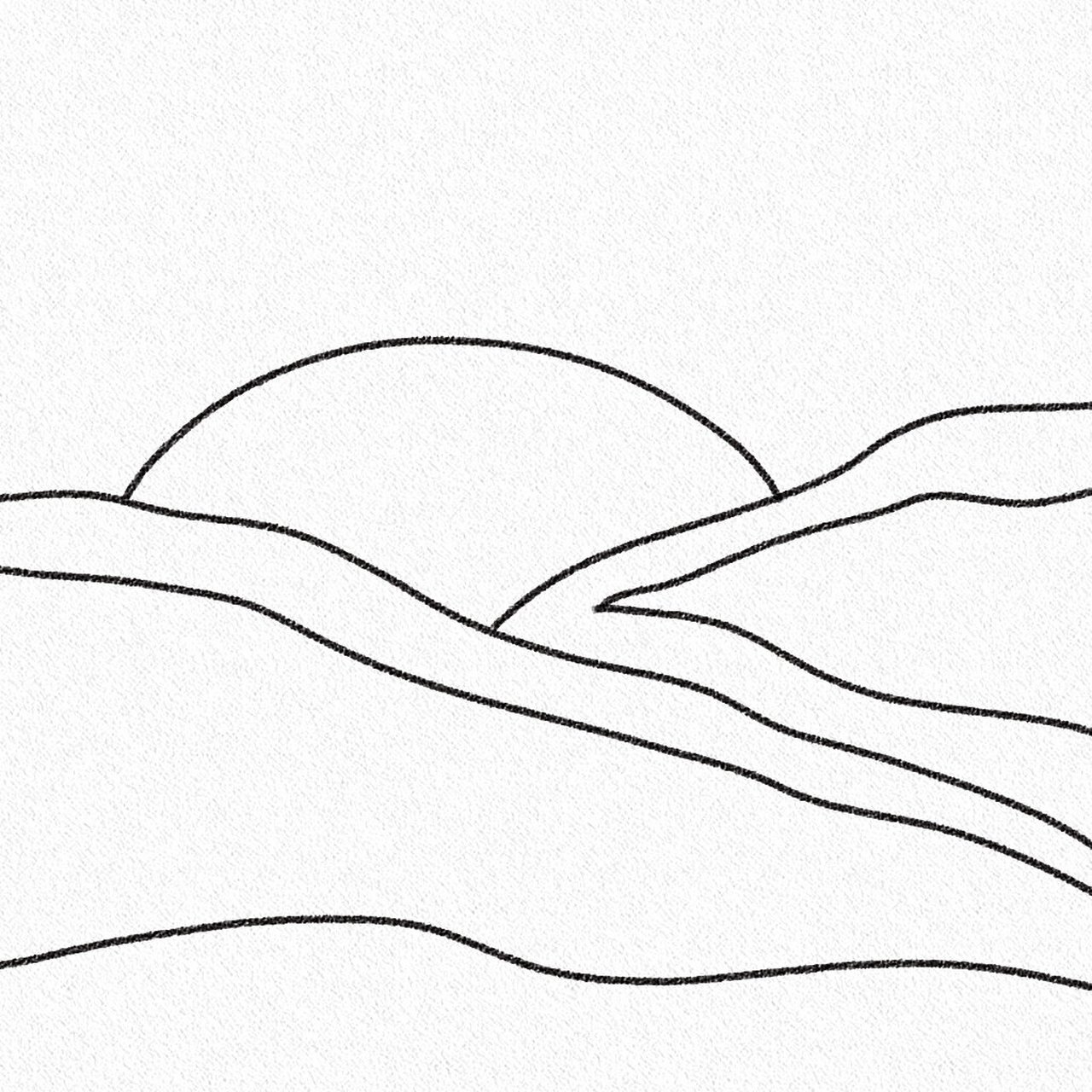 日出简笔画Ⅱ插画(步骤) 临摹自wednesday holmes