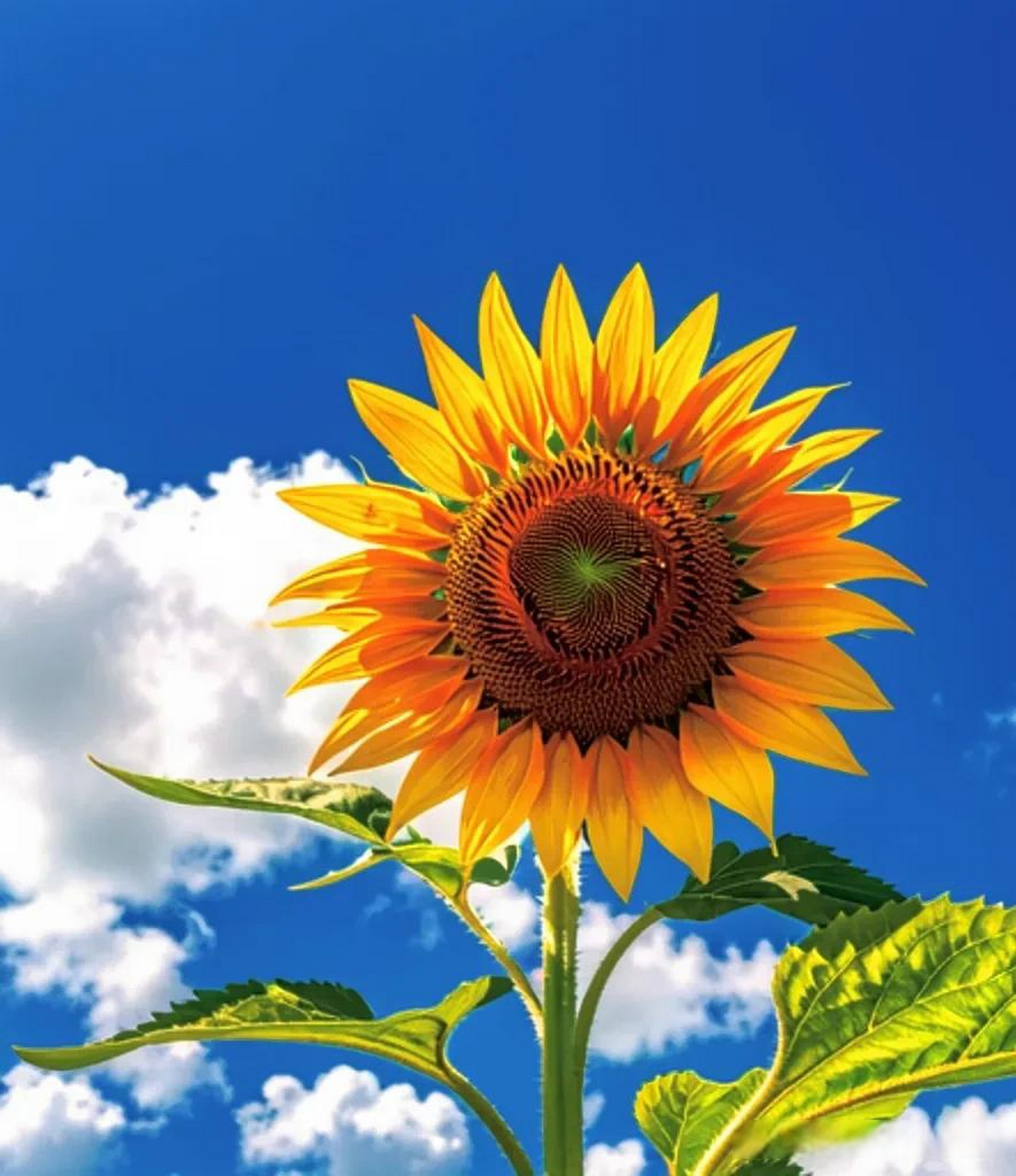 向日葵,在蓝天白云下绽放.向日葵盛夏之约 随拍漂亮花 花与生活