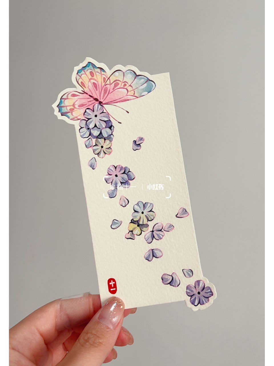 超级简单的水彩书签～蓝雪花(附过程图) 落红不是无情物,化作春泥更