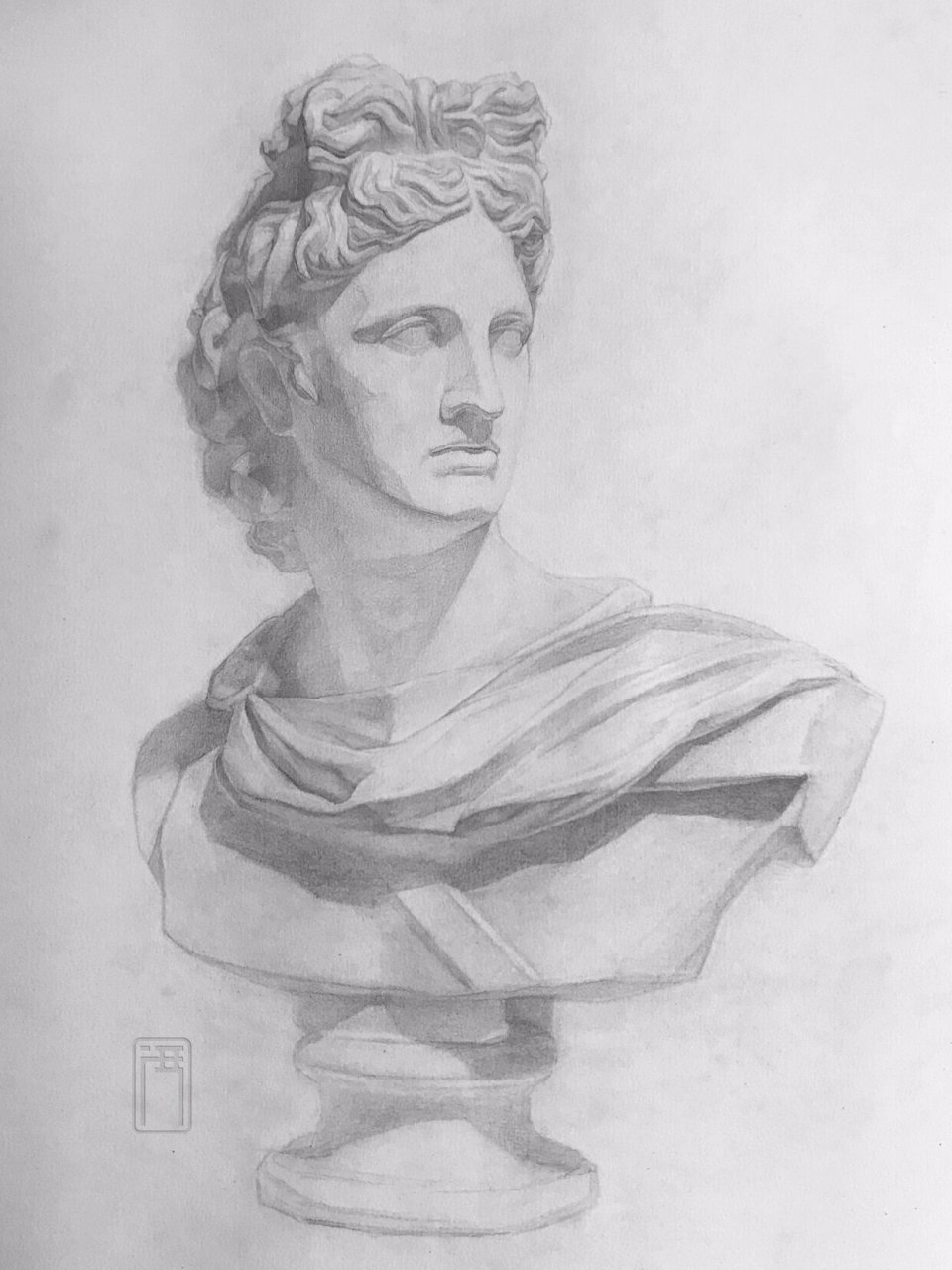 阿波罗石膏像素描写生(附详细绘画步骤)