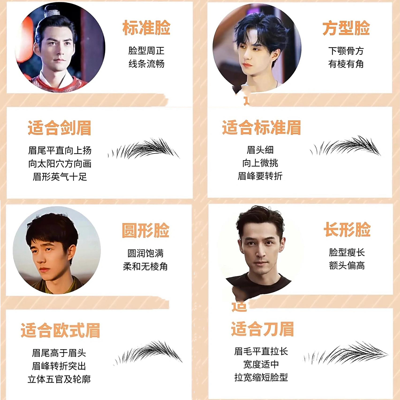 1, 剑眉,这款眉毛是很多武侠片中的男主都喜欢使用的眉毛,比较显