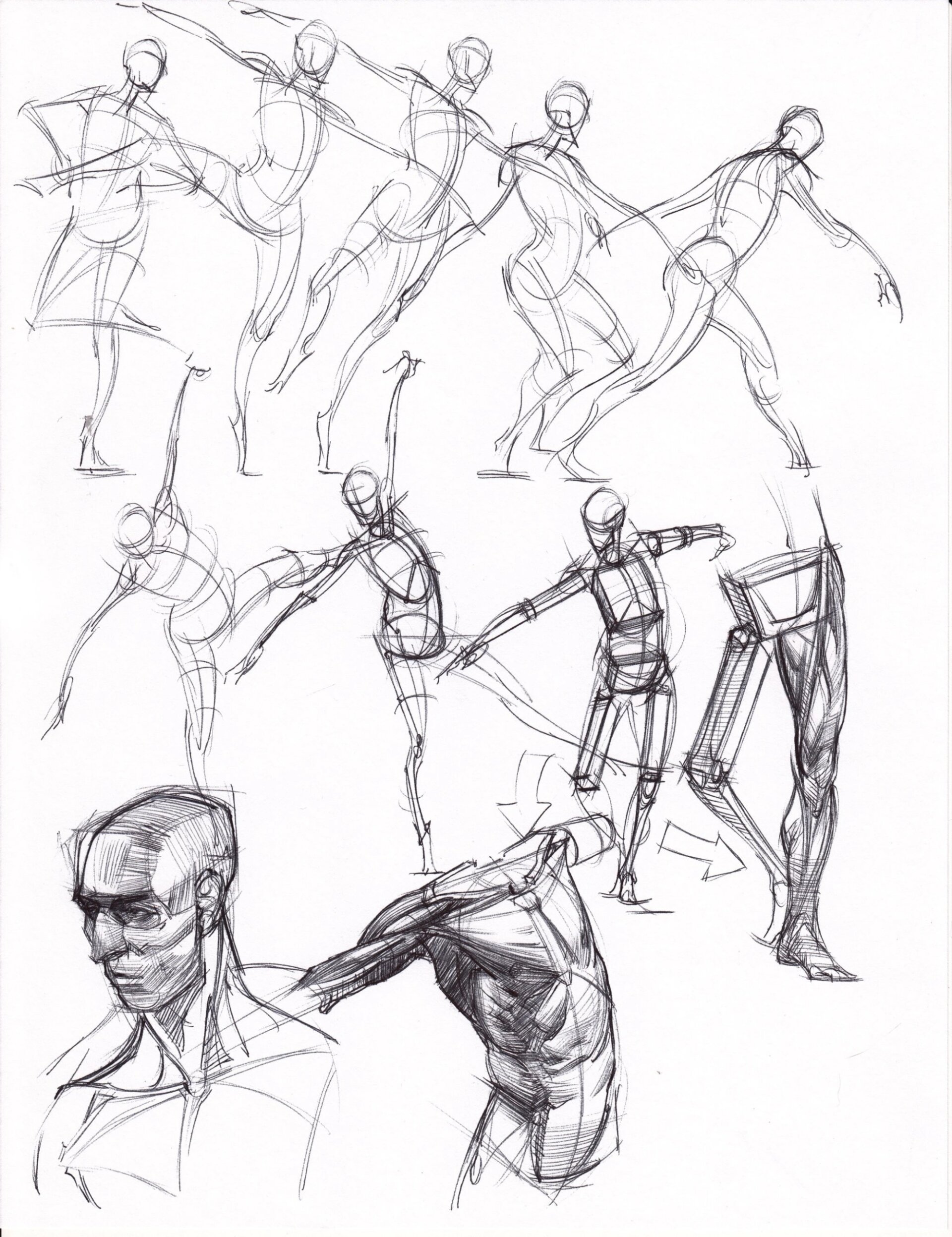 【动画校考必学】连续动态速写带范图第二期 连续动态速写照片带范图