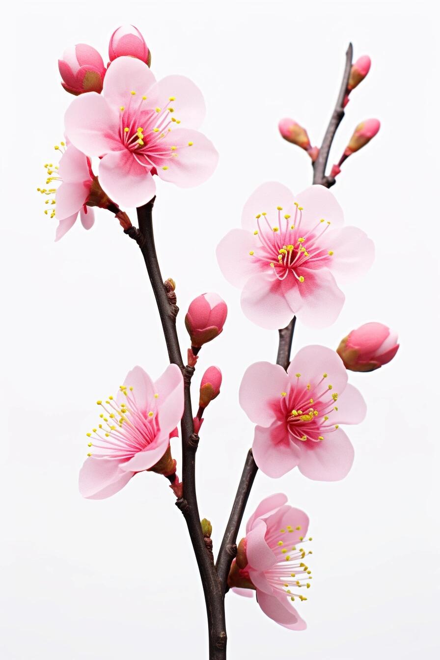 绘画素材-宫粉梅花